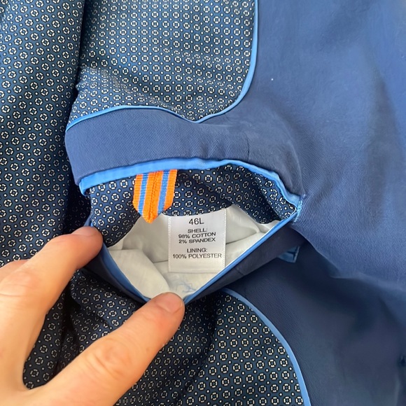 Crown & Ivy Mens Suit Coat Blazer Sport Coat Size 46L Blue Cotton Blend - Picture 5 of 8